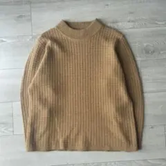 モード リブ編み ニットセーター ベージュ レディース