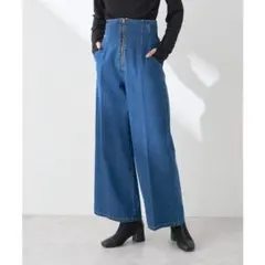 アースミュージックアンドエコロジー　フロントジップデニムパンツ