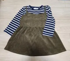 オリーブグリーン コーデュロイ ワンピース