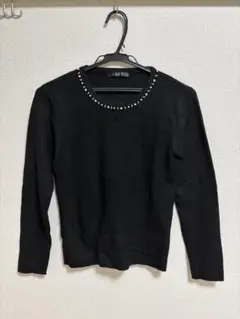 INGNI 装飾付きクルーネックセーター 黒 M