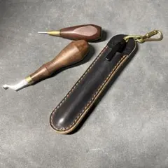 【姫路レザー】ペンケース　ブラック　ヌメ革　真鍮金具　文房具　就職祝い　プレゼン