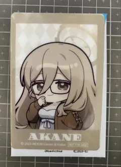 ブルーアーカイブ スマイルベースカフェ 秋服　チェキ風カード　アカネ