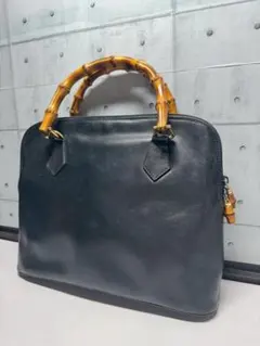 GUCCI レザー グッチ バンブー ハンドバッグ ブラック 2way