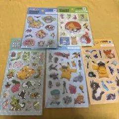 韓国限定　ポケモン ウォーターシール、ぷっくりシールセット 5枚セット