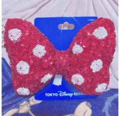 ミニー　ヘアゴム　リボン　赤　スパンコール　ミニーの日 ディズニー