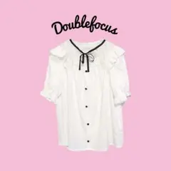 新品 Doublefocus 地雷 量産型 ブラウス ホワイト 白 黒 リボン