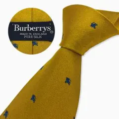 Burberrys' シルクネクタイ ホースロゴ総柄 イエロー