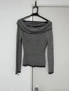 Heather オフショルダー長袖ニット