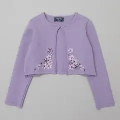 アナスイ ラベンダー刺繍クロップドカーディガン