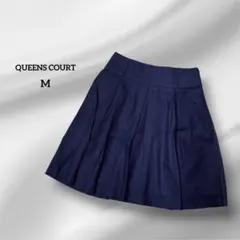クイーンズコート スカート ネイビー プリーツ Mサイズ レディース
