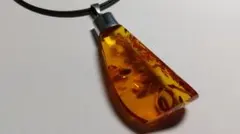 琥珀 シルバーペンダントトップ