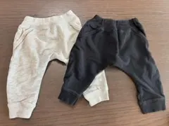 スウェット生地ベビーボトムス　2色セット　西松屋
