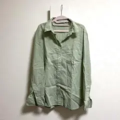 S 新品 バックナンバー 長袖シャツ くすみグリーン 無地