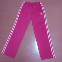 adidas　 濃い ピンク トラックパンツ 　三本ライン