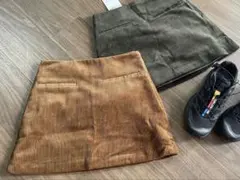 zara コーデュロイ地ミニスカート XS ブラウン