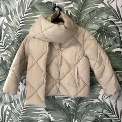 ZARA クリーム色 中綿ジャケット 女の子 130 マフラー アウター