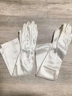 【2組セット】ホワイトサテン/ロンググローブ