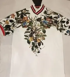 新品タグ付 ZARA ザラ ボタニカル スネーク柄 ポロシャツ L 総柄 蛇