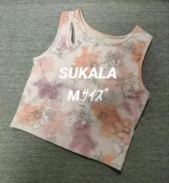 新品♡M】SUKALA バーチカルフラワープリントレギンス グレイッシュ
