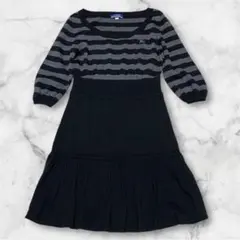 【美品】バーバリー ブルーレーベル ウール ワンピース シャドーホース M