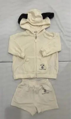 ジェラートピケ スヌーピー パイルパーカ＆ショートパンツ XXS