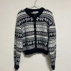 美品 マウジー moussy 冬服 長袖 リボン ニットカーディガン