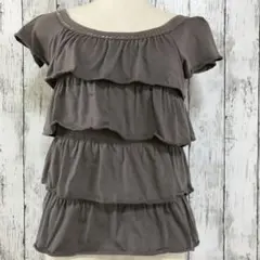 KUMIKYOKU　組曲　カットソー　サイズ2（M相当）　茶系