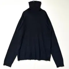 ウエストシー タートルネックニット 黒 L カシミヤ混 無地 長袖 シンプル Yのサムネイル