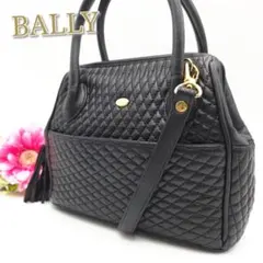 良品✨BALLY 2Way ショルダーバッグ タッセル キルティング ラムスキン