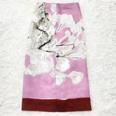 【美品・大人気・完売品】ザラ　リネンブレンド　ペンシル　スカート　ロング　花柄