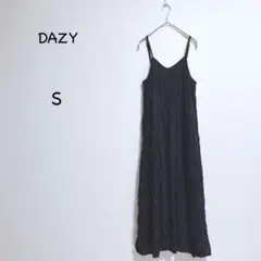 デイジー キャミワンピース S ブラック シワ加工 Iライン ロング