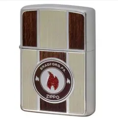 Zippo ウッド風 炎 アイコンフレーム ブラウンのサムネイル