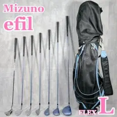 V670 ミズノ efil レディース ゴルフ クラブ セット 黒 水色
