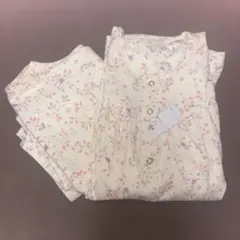レディースパジャマ 綿100% 春夏 長袖　前開き XLP 花柄　手術後　乳癌のサムネイル