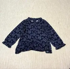 KICCORY ベビー服　トップス　長袖　ネイビー　総柄　90
