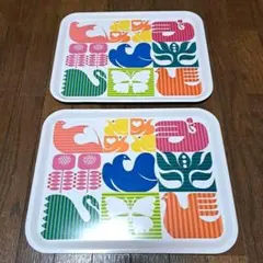IKEA　イケア　トレイ　トレー　お盆　鳥　蝶　花　レア　レトロ　希少のサムネイル