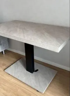 【美品】昇降テーブル　大理石調　ストーングレー　モダン