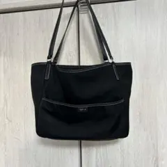 アニエス・ベー　ブラック　ナイロントートバッグ　Ａ４対応　とても丈夫！