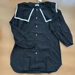 限定値下げ⭐️undeny. 秋冬　セーラー襟 シャツ ビッグカラー　ブラック