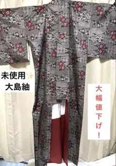 新品未使用✨✨　着物　大島紬　泥染め