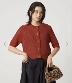 グリーンレーベル　メッシュ ニット ショートスリーブ カーディガンのサムネイル