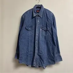 古着　90s 00sバドワイザー　ウエスタンシャツ　デニム　M スナップボタン
