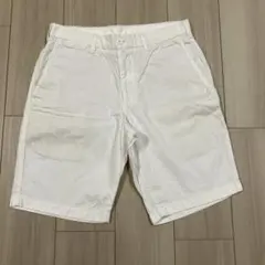 美品　ユニクロ ホワイトメンズチノハーフパンツ メンズサイズＳ