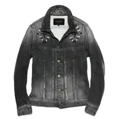 定価6.9万 1piu1uguale3 オルテガ柄スエットデニムジャケット Ⅲのサムネイル