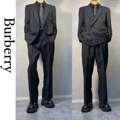【美品】Burberry セットアップ　ダブル　ダークネイビー
