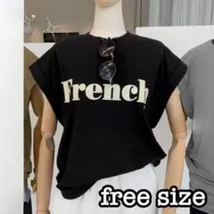 Tシャツ　オーバーサイズ　ロゴ　おしゃれ　トップス　半袖　レディース　韓国　黒