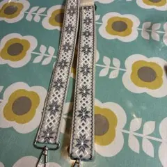 刺繍デザイン ショルダーベルト ベージュ グレー