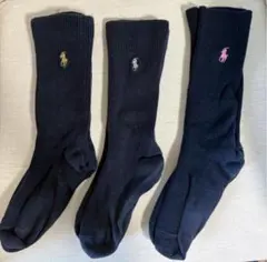 『 3足セット 』RALPH LAUREN スクールソックス ネイビー ラルフ