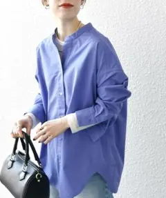 SHIPS any:<洗濯機可能>REPREVE バンド カラー シャツ