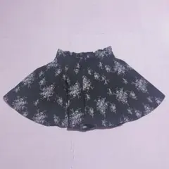 ジルスチュアート◆キュロットスカート_黒×花柄/S〜M/中古のサムネイル